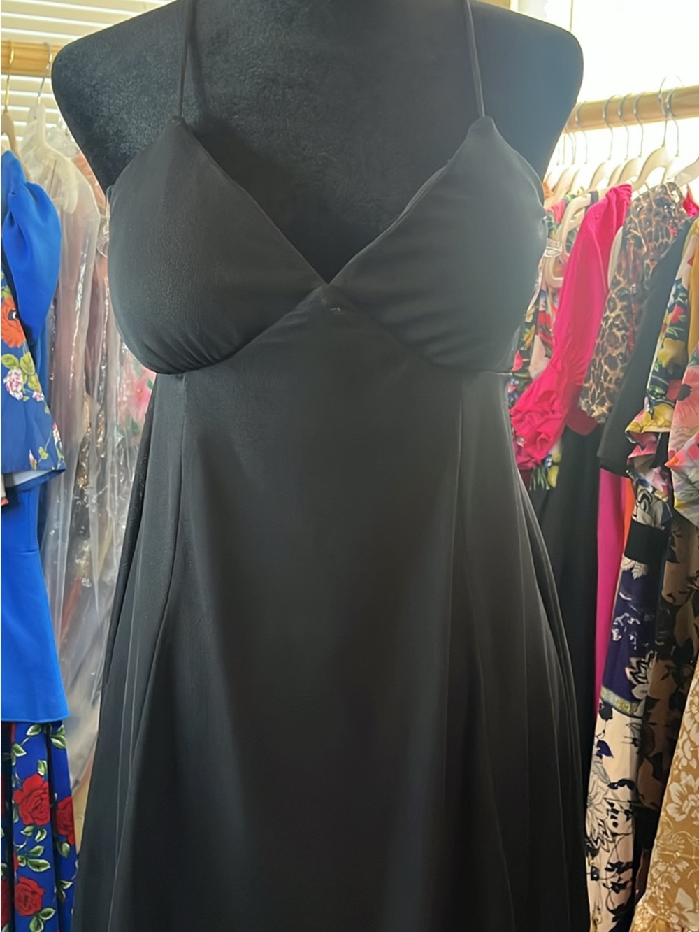 Black Spaghetti Strap Slip Dress